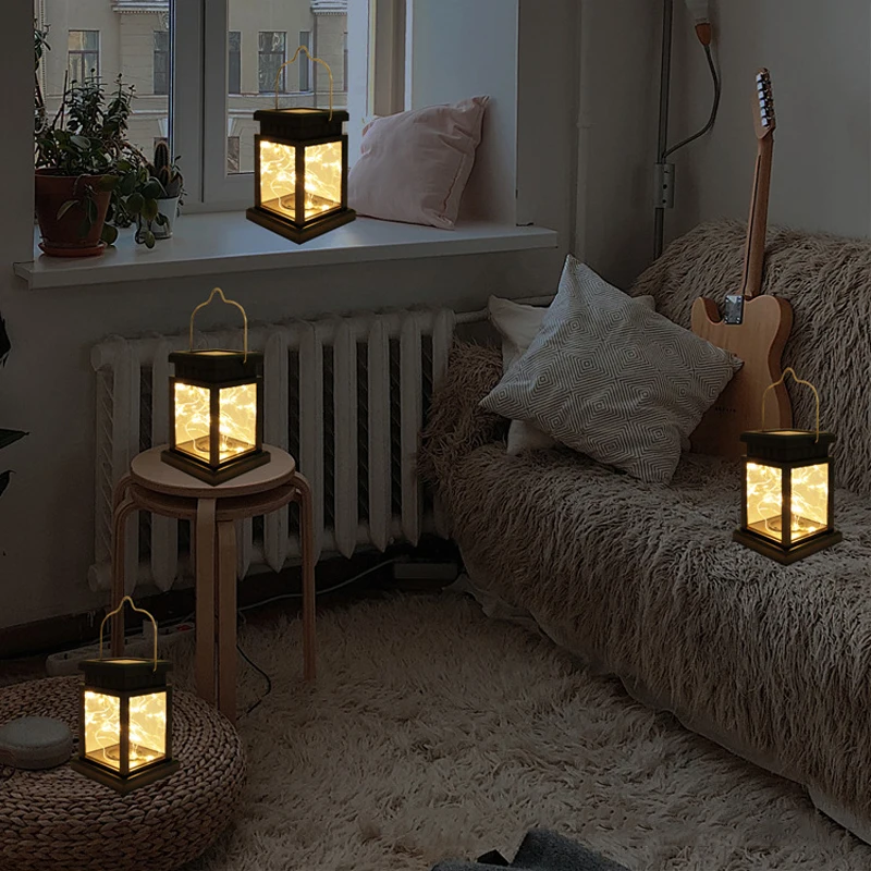 LED-verlichting op zonne-energie Buitenfocus Vloerlantaarns Paneel Kaars Terraza Binnen Hangend Balkon Vogels Decoratie Verlichting voor tuin