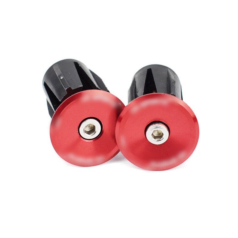 2 Pairs Bike Grip Handle Bar End Cap Aluminium Alloy MTB Handlebar Grips Plugs Caps For Bicycle Handlebar Accessory: 1 pair red