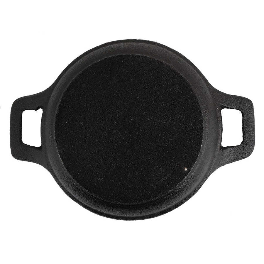 Mini iron pot wok with uncoated loop handle 2 handle cast frying pan