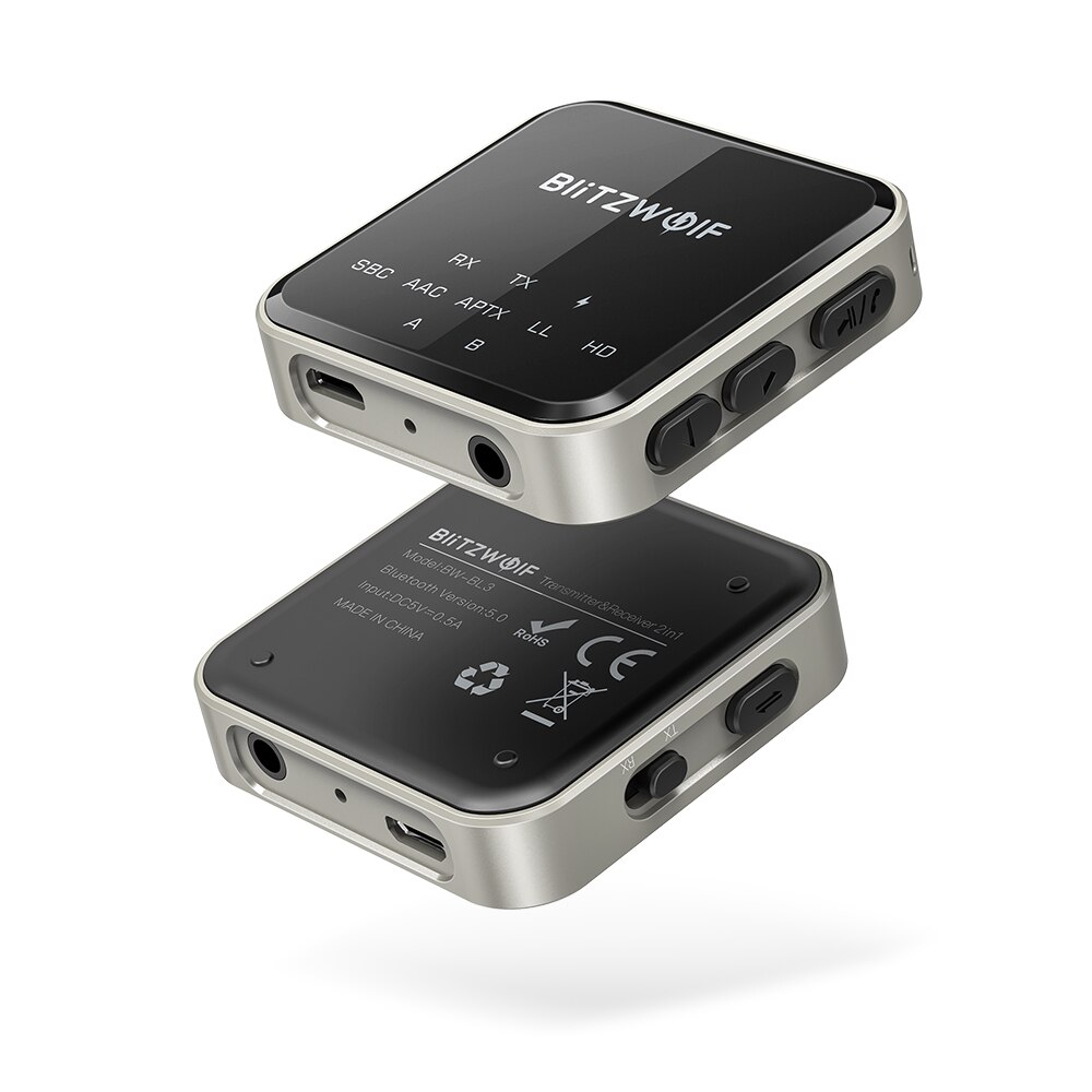 BlitzWolf BW-BL3 bluetooth-compatible Transmitter Receiver Adapter Wireless Remote 3.5mm Aux Audio Adapter For Car TV PC Speaker
