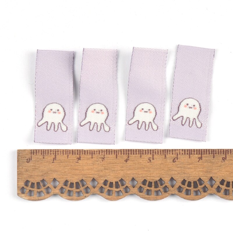 Étiquettes brodées ours grenouille, 50 pièces, bricolage artisanat fait à la main, vêtements, couture, drapeau pour chaussures, CP3161: 5