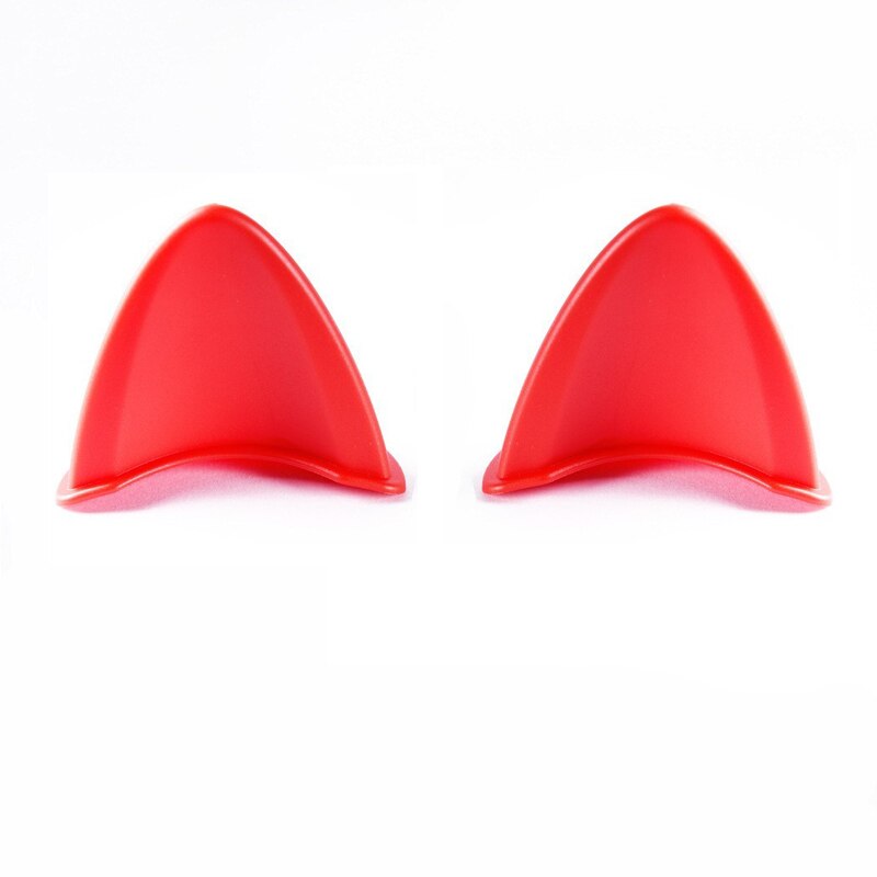 Leuke Motorhelm Kat Oren Universele Elektrische Auto Helm Decoratie Styling Stickers Helm Accessoires: 2pcs red