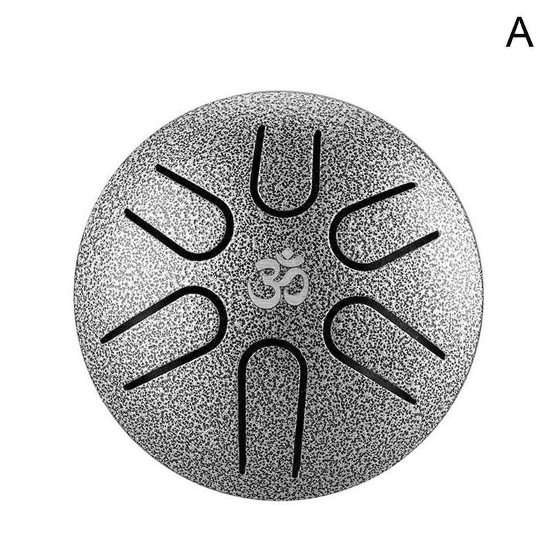 Mini Ethereal Drum 3 Inch 6 Tone Steel Tongue Drum Handheld Music Drum 3 Instrument Colors Lovers Percussion Beginner D5n8: silver