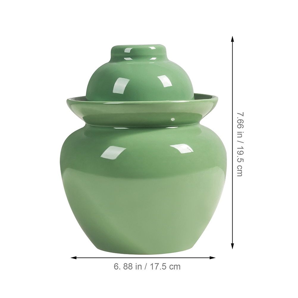 Traditional Pickle Jar Ceramic Pickle Container Fermentation Jar with Lid