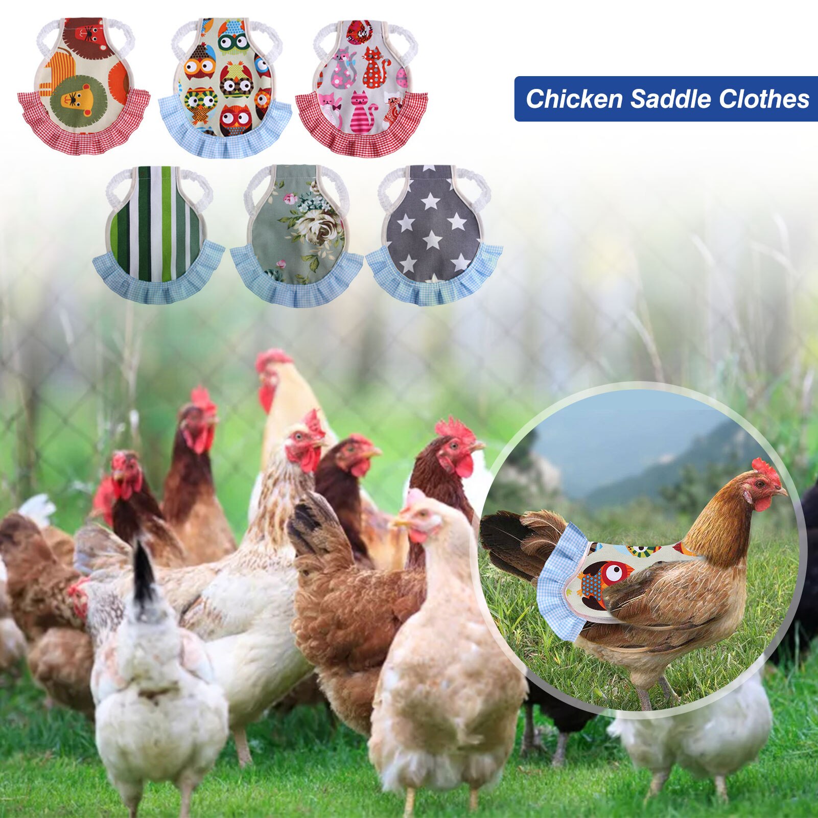 Adjustable Pet Clothes Hen Apron Poultry Hen Saddle Apron Feather Protection Holder Chicken Duck Wings Back Protector Hen Dress