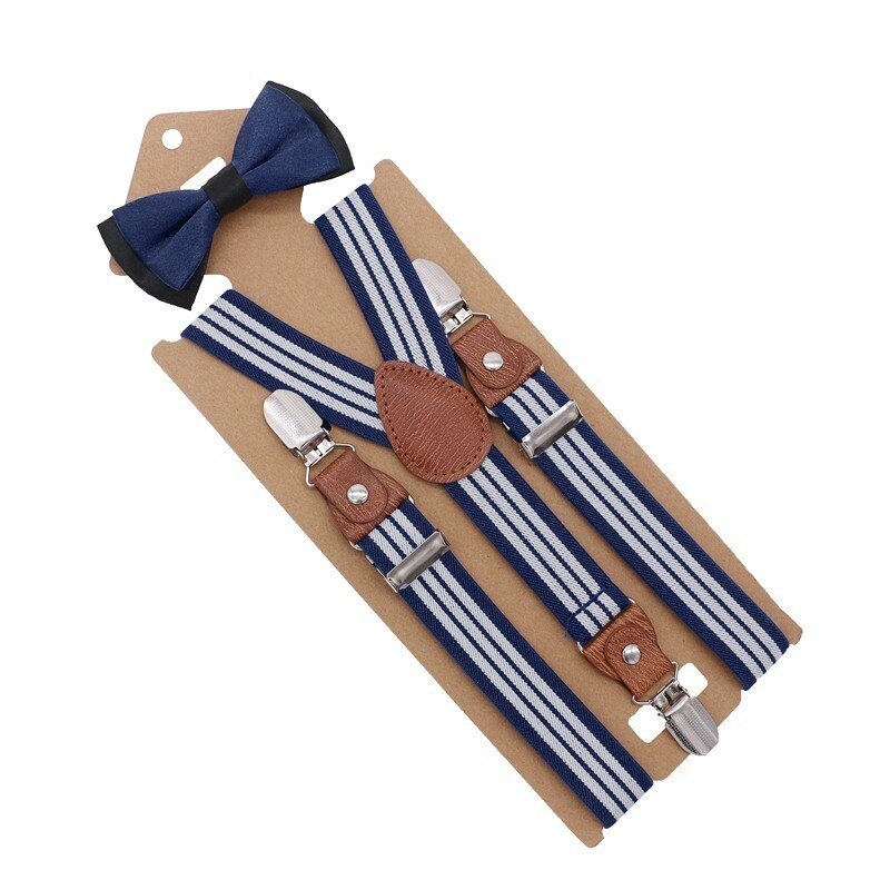 Boys Girls Kids Adjustable Elastic Y-back Braces Baby Suspenders Bow Tie Set Butterfly Necktie Wedding Ring Bear: 23