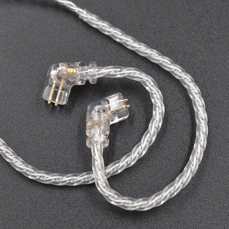 Kz Verzilverd Kabel Upgrade 2 Pin 0.75Mm B C Hoge Zuiverheid Zuurstofvrij Koper Koptelefoon Draad Met Microfoon voor Zst X Zsn ZS10 Zsx Pro