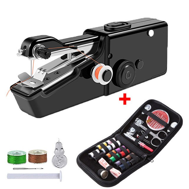 Electric Portable Sewing Machine Handheld Mending Clothes Machine Cordless Stitch Household Tool Fabric Clothing Kids Cloth: D2