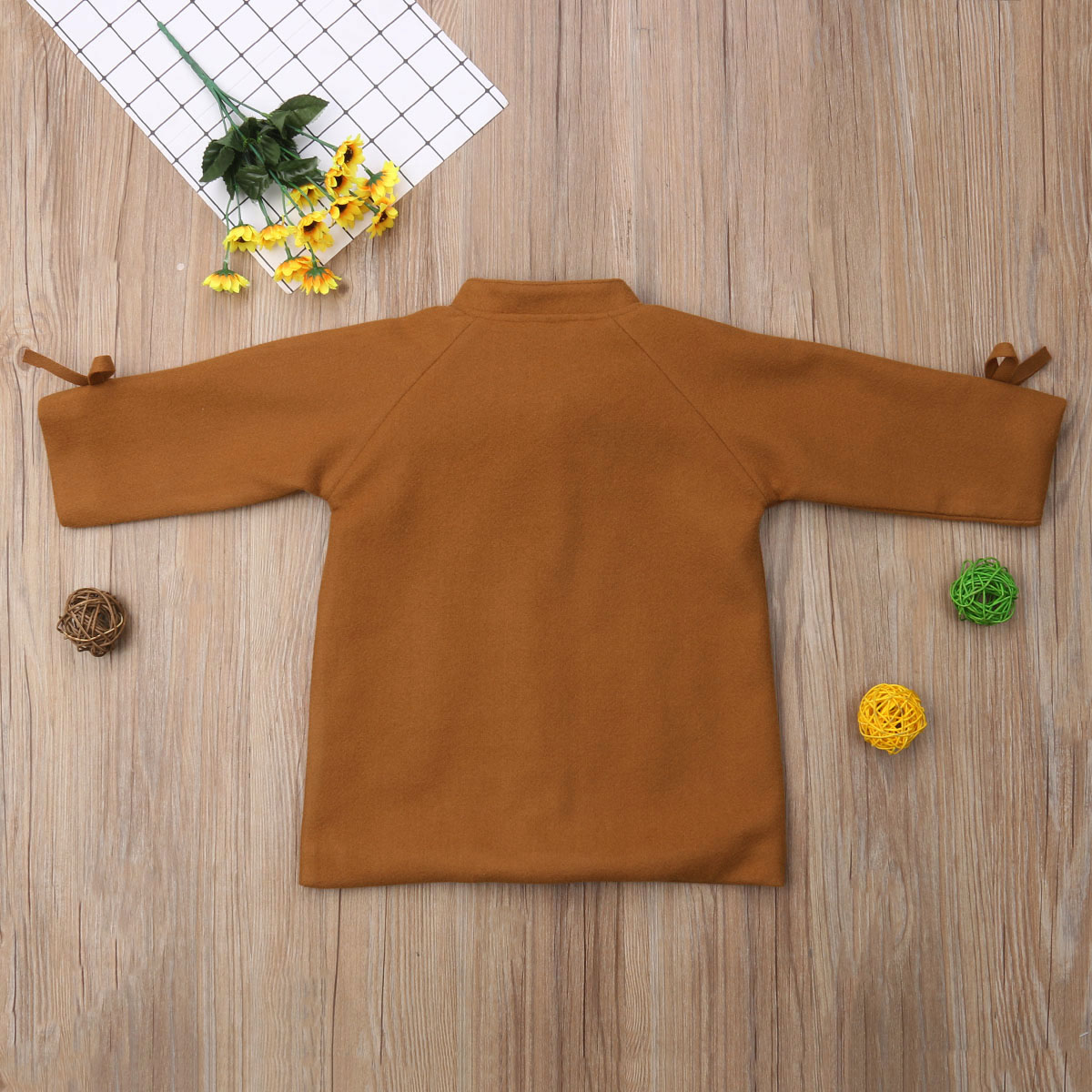 Emmababy Voorraad Kid Baby Meisje Winter Warme Wollen Boog Jas Overjas Uitloper Jas Kleding