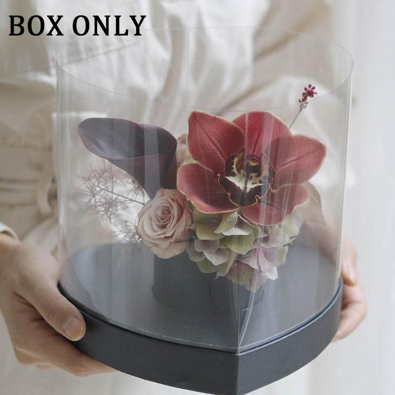Caja transparente para ramo, embalaje de flores frescas, Mini caja creativa para , doble caja