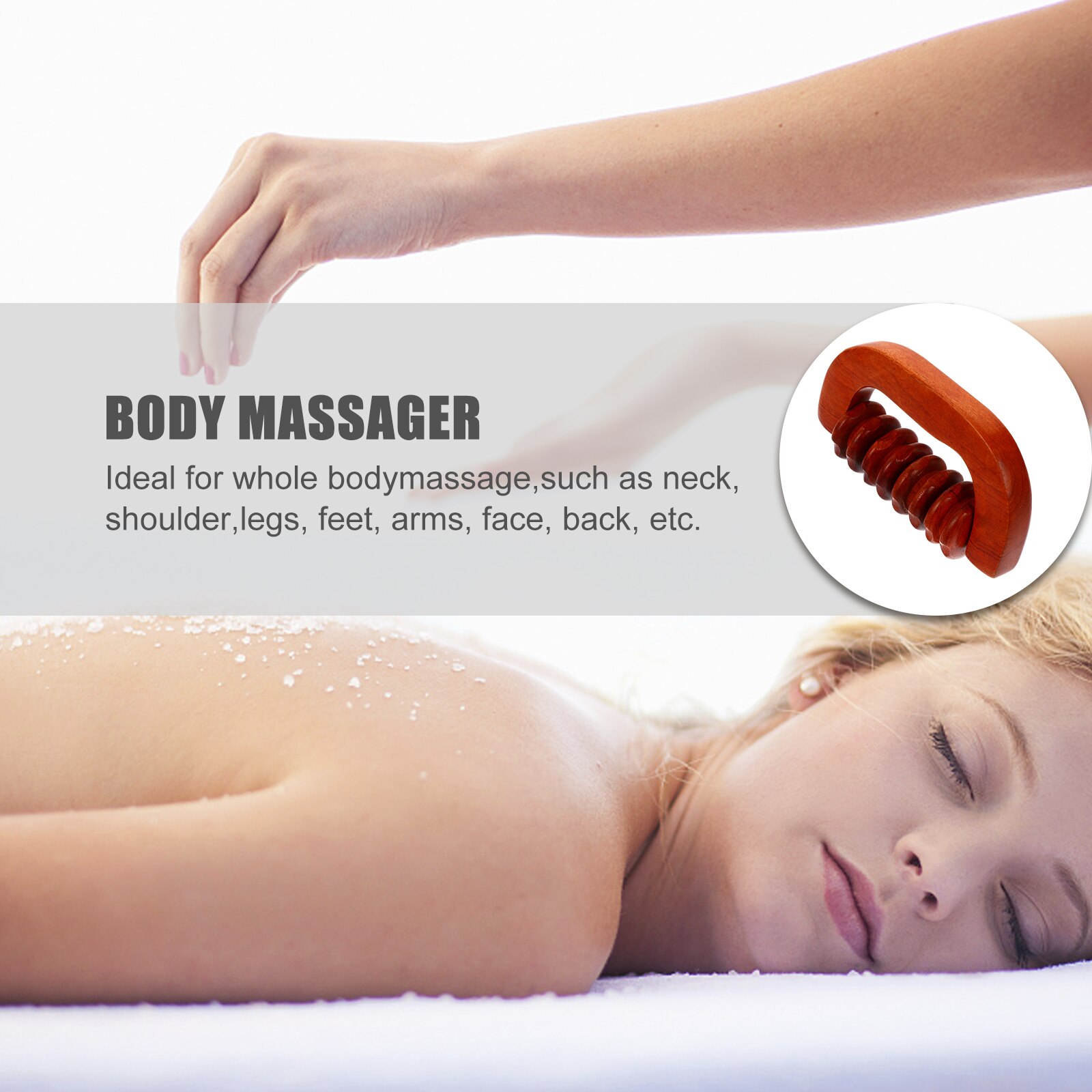 1 Pc Hand-held Muscle Massager Fitness Roller Muscle Roller (Wood Color)