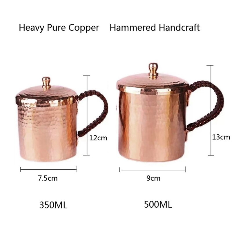 1Pcs Moscow Mule Copper Mugs Hammered Cups Heavy Premium Pure Copper Pure Solid Copper Mugs