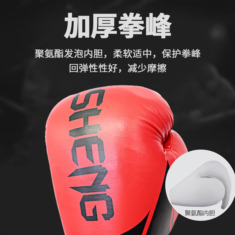 Kick Boxing guantes para hombres mujeres PU Karate guantes De Muay Thai De Boxeo Lucha Libre MMA Sanda entrenamiento adultos niños equipo