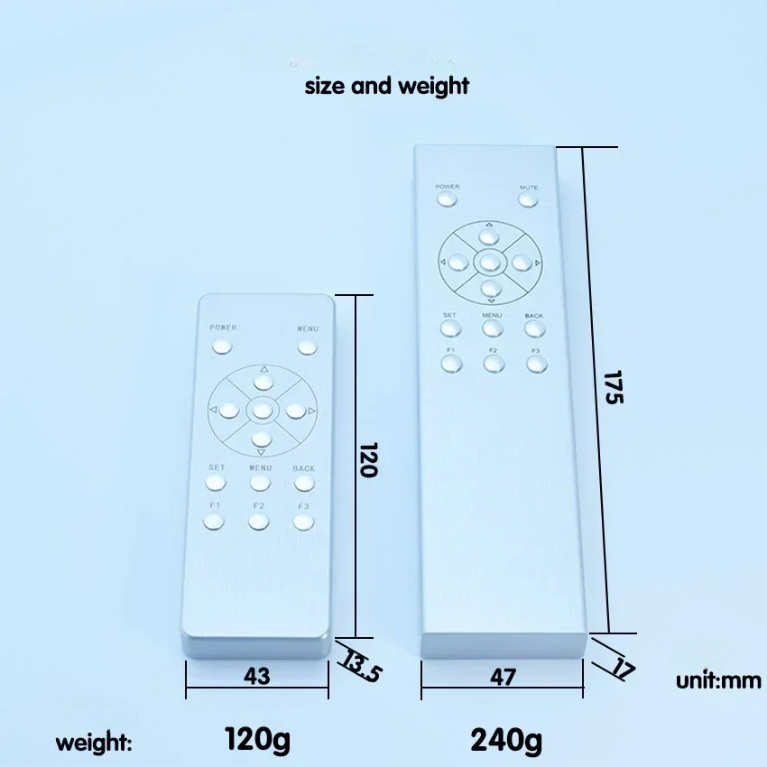 Aluminum Alloy Universal Learning Infrared Remote Control 13 keys for DAC Amplifier CD DVD TV Set-top Box