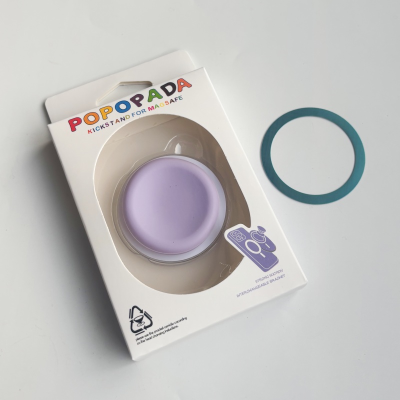 Cute Multi Colored Silicone Magsafe Magnetic Phone Griptok Grip Tok Stand for IPhone Wireless Charging Holder Bracket: PURPLE