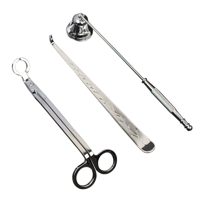 3 STKS Lont Trimmer Thuiszorg Moderne Kaars Gereedschapsset Lade Roestvrij Liefhebbers Snuffer Roestvrij staal Draagbare accessoires: Licht Geel