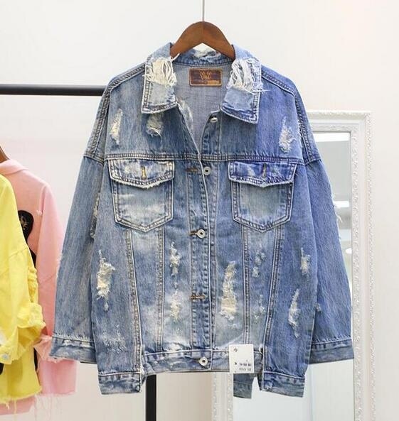 frauen Graffiti knapp BF Denim jacke Mantel verlieren Denim jacke Parkas