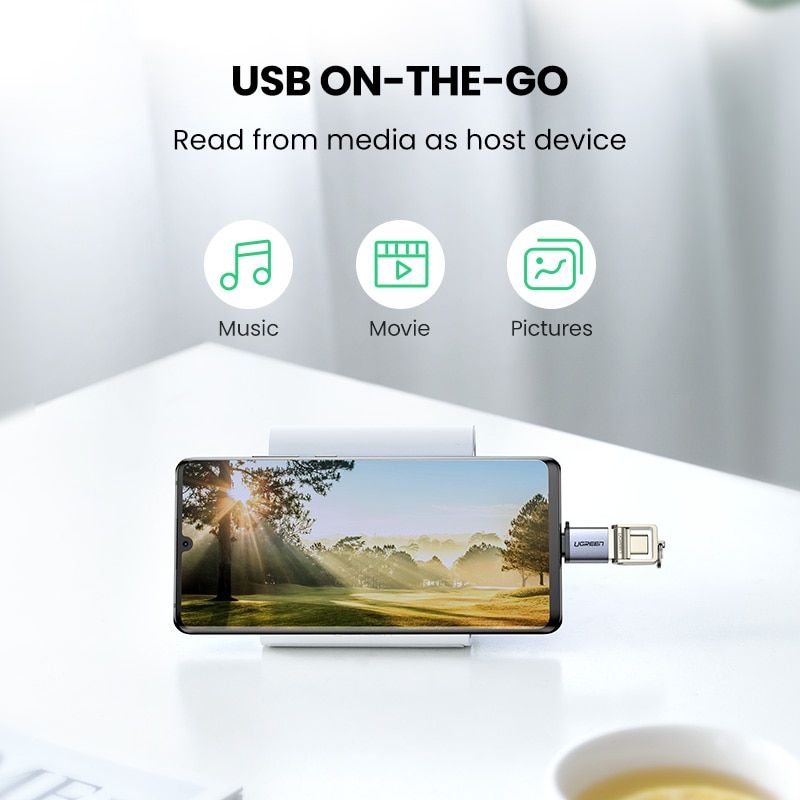 Ugreen usb c adaptador tipo c para usb 3.0 adaptador thunderbolt 3 tipo-c adaptador otg cabo para macbook pro ar samsung s10 s9 usb otg