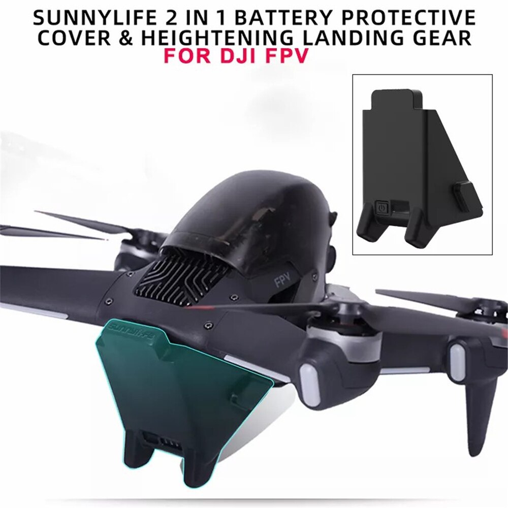 Voor Dji Fpv Drone Siliconen Batterij Protector Cover 2-In-1 Hoogte Extender Landingsgestel Combo Drone Accessoires
