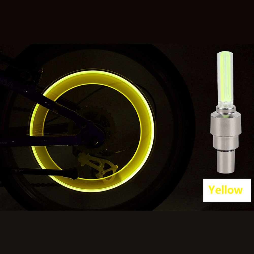2 / 4 Pcs Ventiel Security Ultra-Heldere Led Cap Meerdere Kleuren Skull Head Voor Fiets Auto motorfiets Wiel Band Licht: 2 pcs yellow