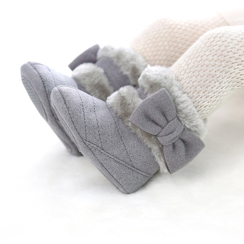 Katoen Winter Meisje Katoenen Casual Comfortabele Zachte Strik Schoenen Babyschoenen Pasgeboren Leuke Antislip Zachte Zool Laarzen schoenen