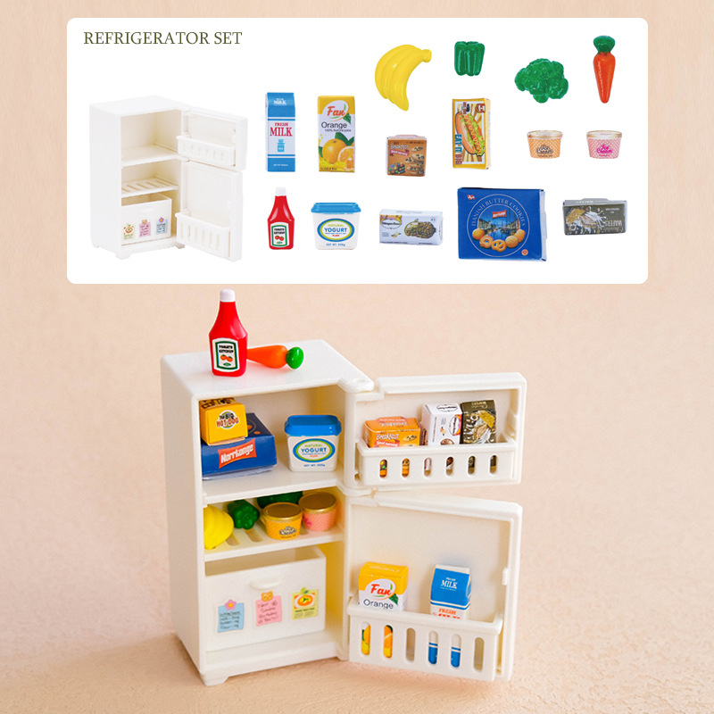 Miniatur-Puppenhaus-Möbelset, Miniatur-Küchenutensilien, Sofa-einstellen für das Wohnzimmer, Zubehör für BJD-Puppen: Blau