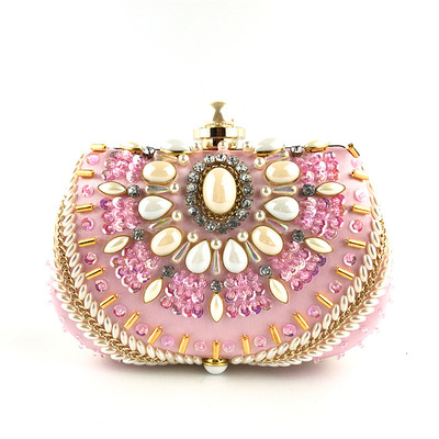 SEKUSA Kupplung Geldbörse Tasche Frauen Runde Clutch Abend Tasche Kristall Diamant Hochzeit Geldbörse Handtasche Exquisite Kette Schulter Tasche: Default Title