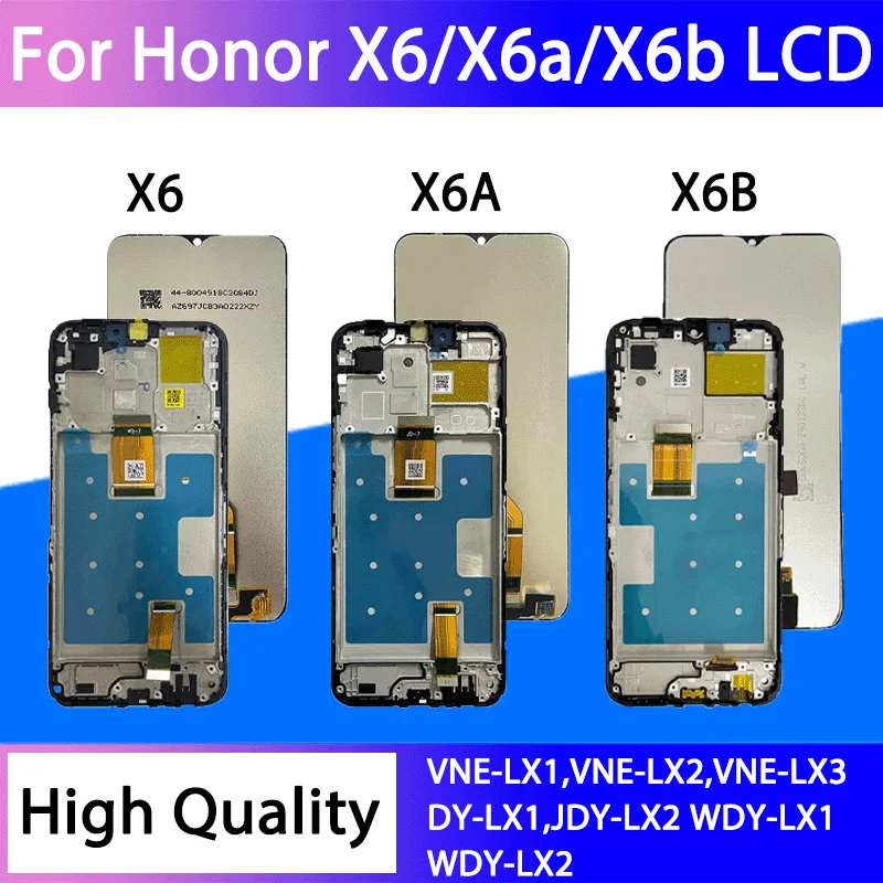 VNE-LX1 WDY-LX1 JDY-LX1 Premium Lcd pour Honor X6 X6A X6B X6S écran tactile numériseur panneau assemblée avec cadre