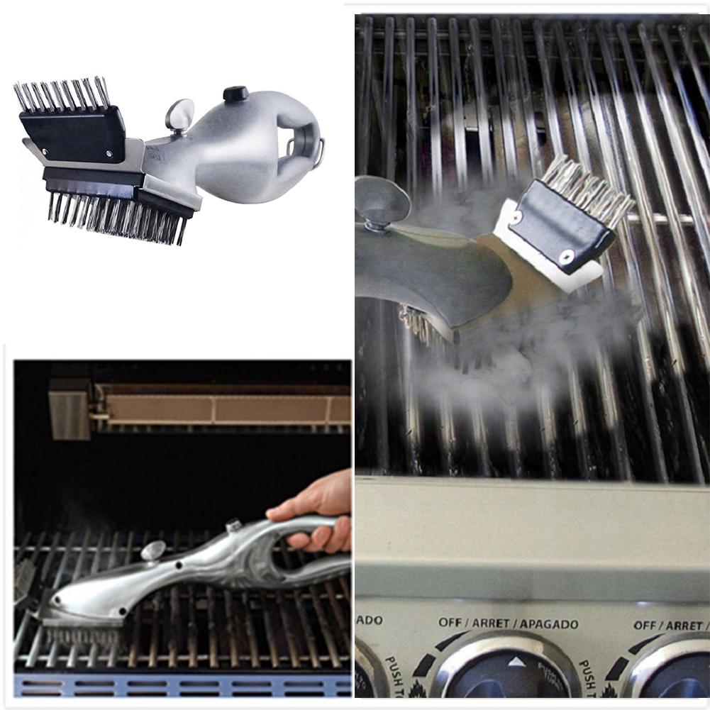 Bbq grillborste grillprylar tillbehör borstar för kolrenare med ånga eller gastillbehör matlagningsverktyg