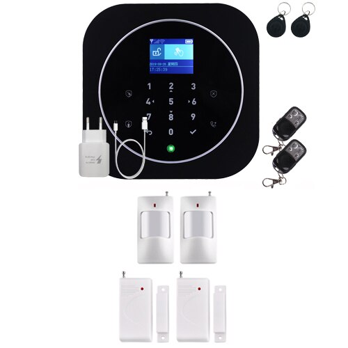 Sistema de alarma GSM antirrobo con Control inteligente WIFI inalámbrico, aplicación Tuya para casa, teclado táctil RFID seguro, kit de Sensor de 433MHz: Option3