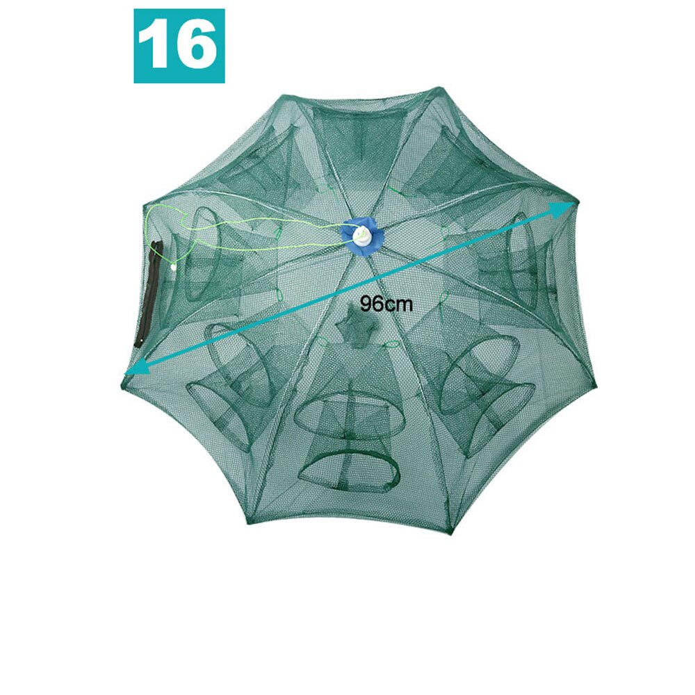 Fischernetz Krebskorb Gefaltet | 6 Oder 8 Löcher | Nylon | Für Fisch & Krebse