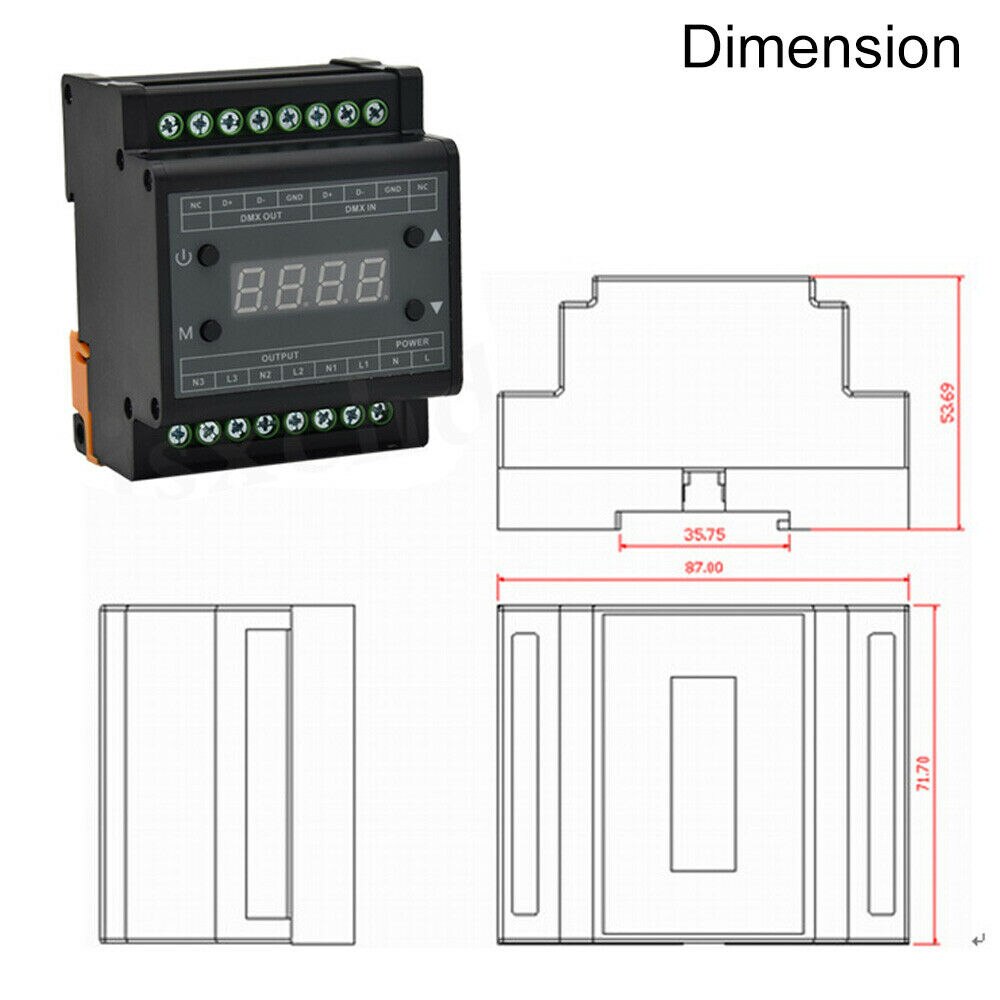 Led Dimmer DMX302 DMX Triac Dimmer Led Brightness Controller 50Hz/60Hz 3Channels 1A/Channel