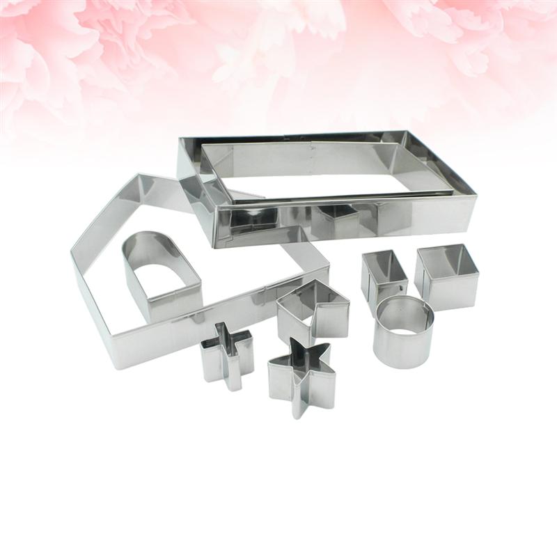 10pcs Peperkoek Huis Cookie Cutters Kerst Koekjes Mallen Bakvorm voor Maken Chocolade Cupcake Fondant