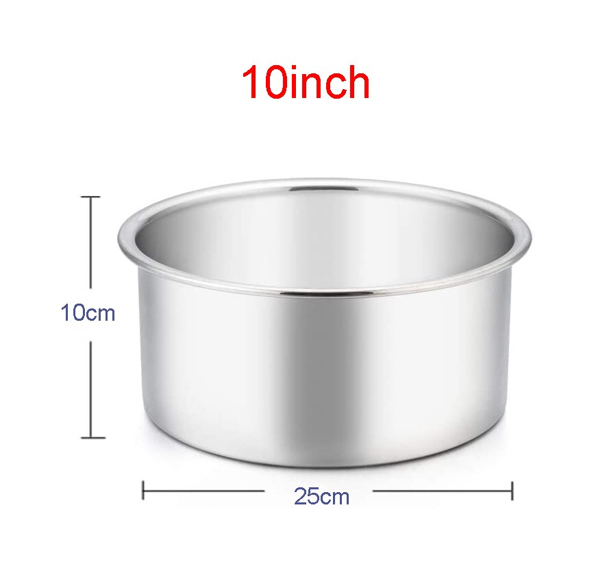 Molde para tartas de 4/6/10 pulgadas, Fondo extraíble de aleación de aluminio, redondo de gasa para pastel, lata sartén, bandeja de molde para hornear queso, herramientas antiadherentes: 10 inch