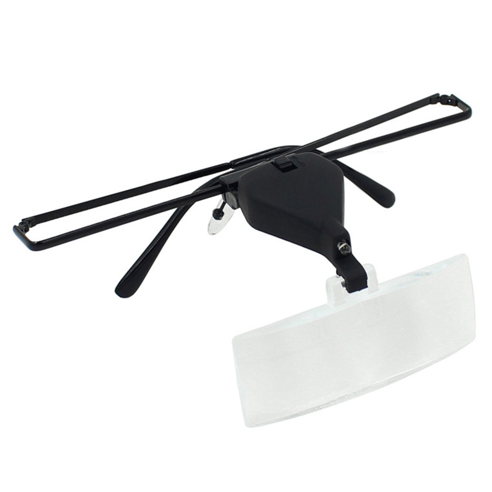 Opvouwbare draagbare bril met led-licht, optische lens, horlogeleesgereedschap, verstelbare loep, hoofdband, vergrootglas voor brillen, metalen frame