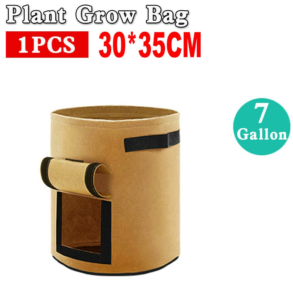 Plantepose kartoffel vokse containerpose diy planter pe klud plantning grøntsag havearbejde tykkere vegetabilsk pot plantning vokse pose: Brun