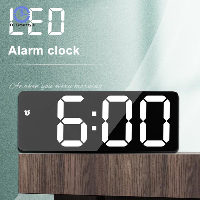 Large Numbers Display Alarm Clock Snooze LED Electronic Digital Table Clocks with Temperature Modern Living Room Decor