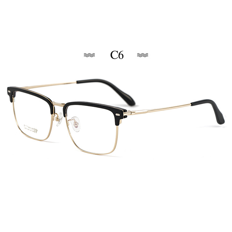 Lunettes en titane pur pour hommes, monture avec Prescription, Style Business, , , Style de Prescription, 2320BJ: C6