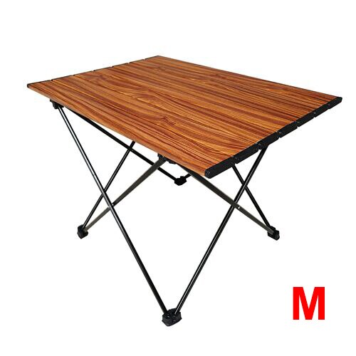 Dark Wood Ultralight Portable Folding Camping Table Portable Foldable Table Outdoor Camping Aluminum Table BBQ Picnic Hiking: 01