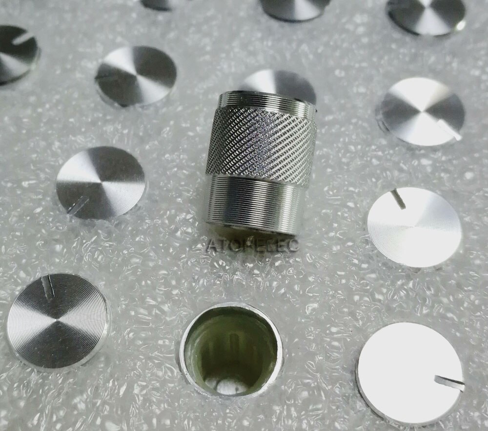 10mm*12mm aluminium dac cd forsterker potensiometer volumknapp 6mm riflet svart / rød / sølvfarge