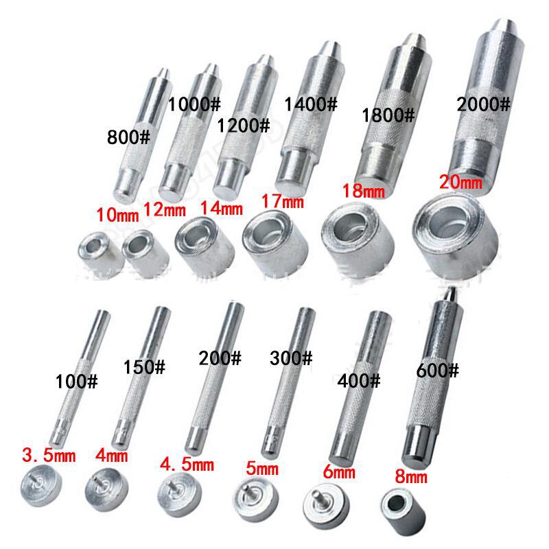 Herramientas para perforar agujeros, remache, botón a presión, Setter, Base, cuero, artesanía, trabajo, bricolaje, #1000, 1 Uds.: 2000 SIZE