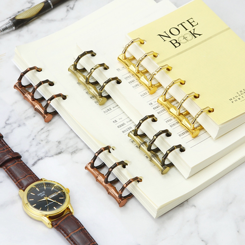 DXAB Flexible Loose Leaf Binders 3 Ring Retro Metal for DIY Travel Diary Photo Album