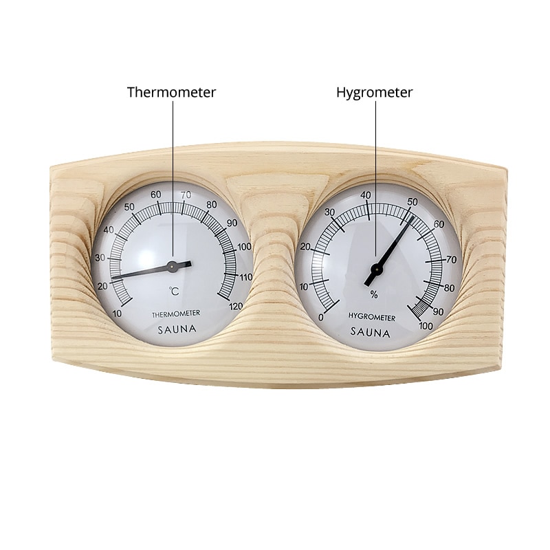 2 in 1 sauna trætermometer hygrometer dampbad termometer instrument fugtighed