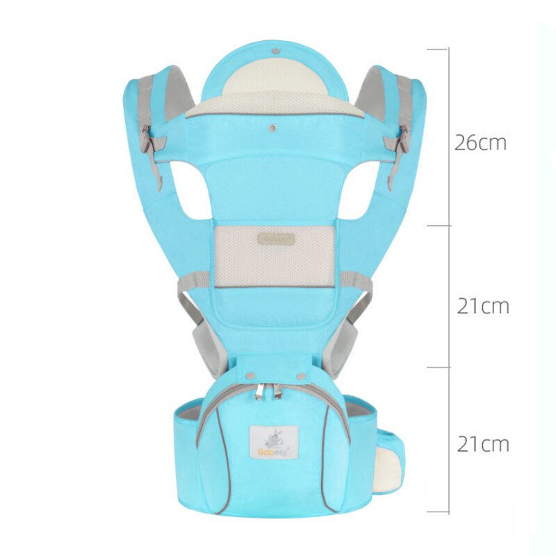 Portabebé ergonómico para bebé de 0 a 48 meses, porta bebés para bebé, cabestrillo para bebé 3 en 1, frontal, ergonómico, canguro, eslinga para llevar a bebé: Sky blue
