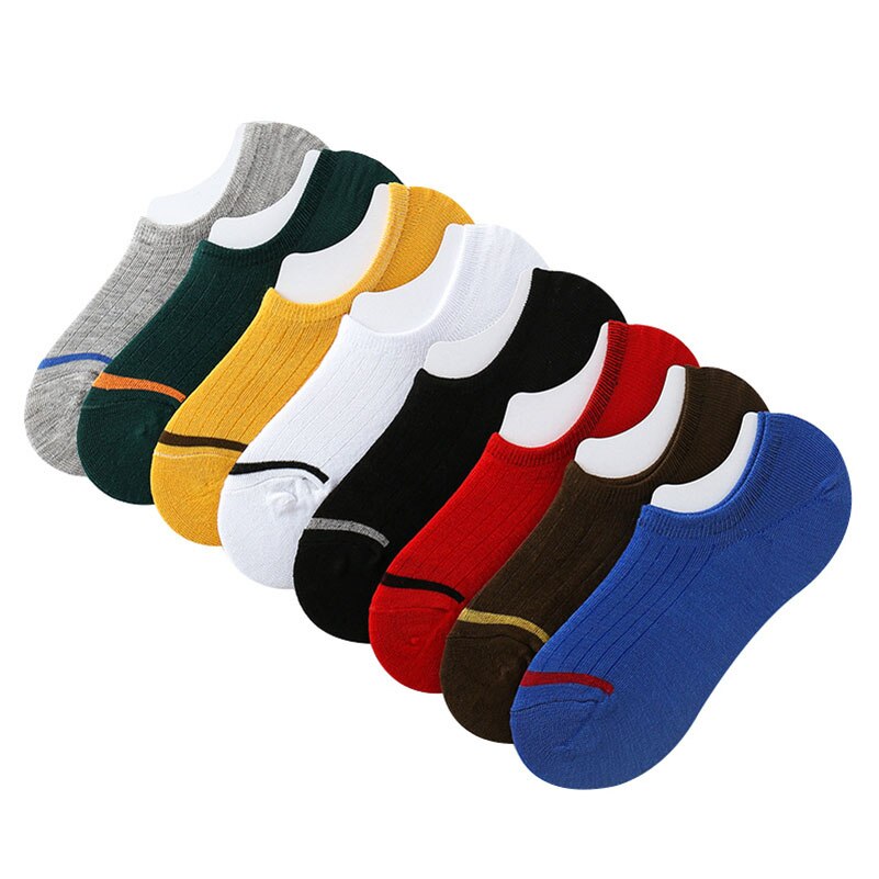 Calcetines náuticos Unisex para hombre y mujer, calcetín Invisible antideslizante de silicona, corte bajo, para primavera, verano y otoño, 5 pares, Size35-42
