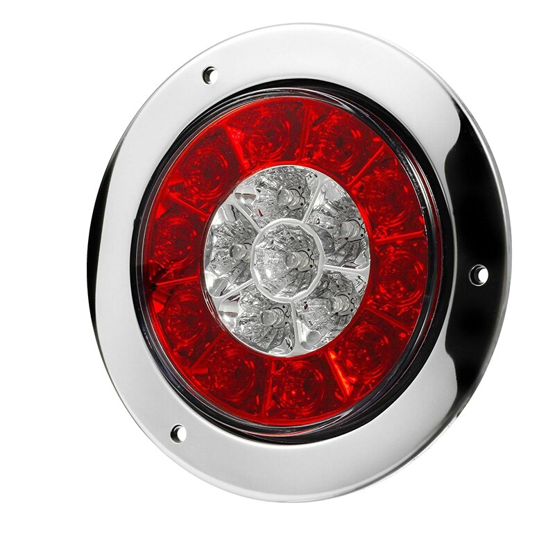 12V-24V rouge et jaune rond rouge/ambre 16-LED camion remorque frein arrêt clignotant feux arrière