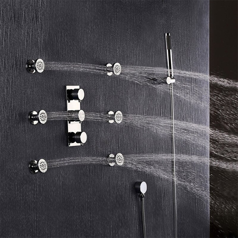 Household Round Body Sprays Jet Bathroom Shower Head Bathroom Supplies Shower Side Spray Massage Spa Shower Shower System