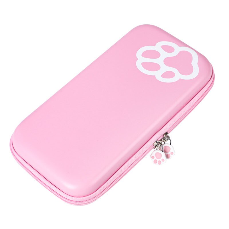 Bolsa de almacenamiento con pata de gato para Nintendo Switch, estuche de transporte protector OLED , carcasa dura, accesorios rosas para Animal Crossing: Pink