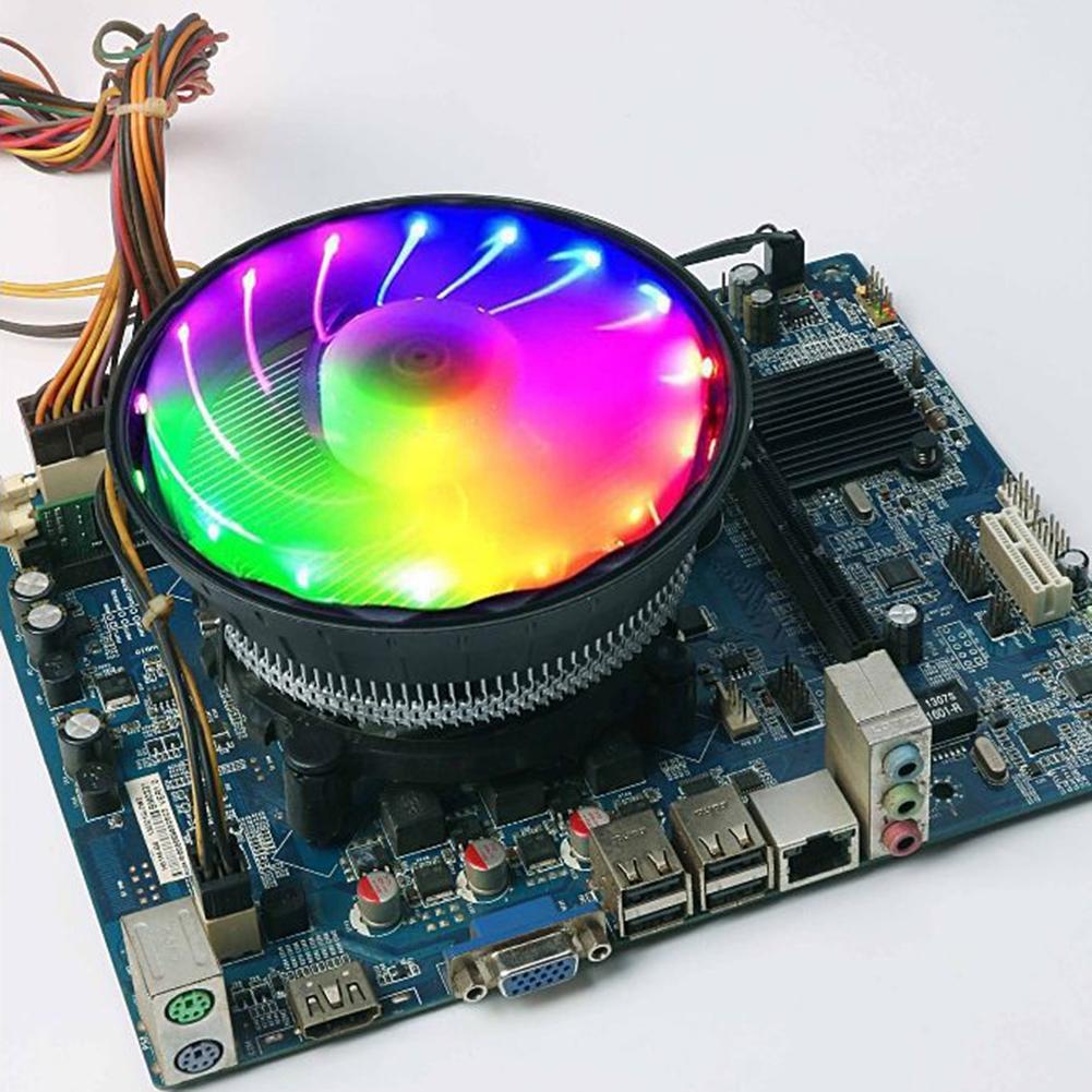 Wanjiafeng CPU Cooling Fan RGB Lighting 4 Pin Air Cooler Radiator for Intel LGA775/1151/1155/1156/1366 Cooling System