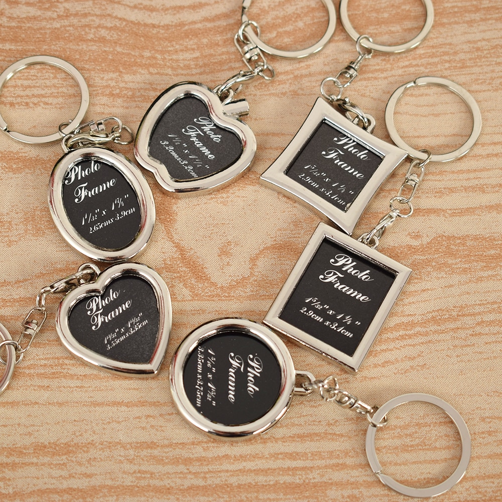 1PC Metal Alloy Insert Photo Picture Frame Keyring Keychain Fob Love